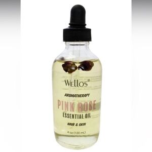 Wellos Pink Rose Essential Aromatherapy Skin and Hair Oil